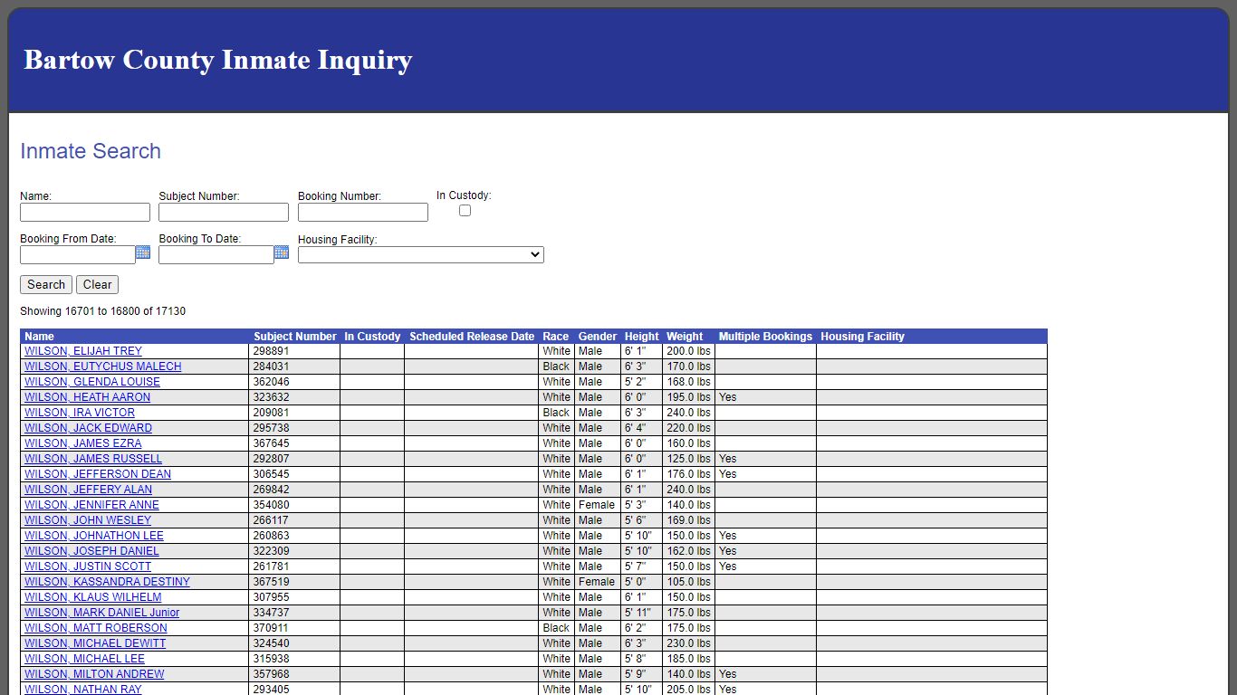 Inmate Search